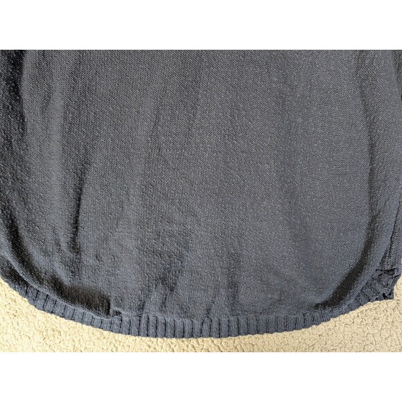 J Jill Short Sleeve Sweater Womens Navy Blouse Top Size XL Tall 100% Cotton - Picture 5 of 12